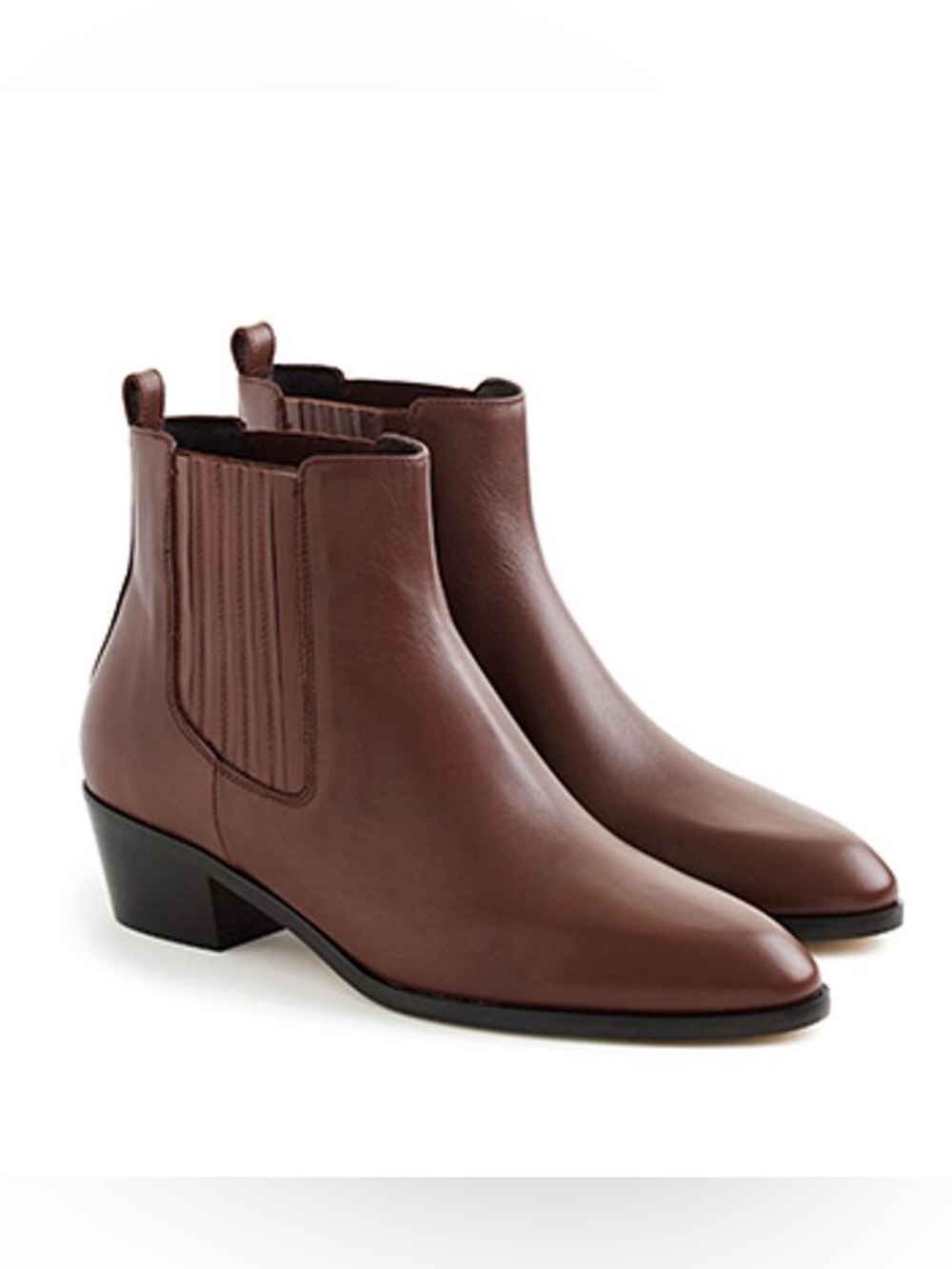 J.Crew Classic Brown Leather Chelsea Ankle Boots